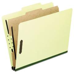 Pendaflex Four-, Six-, and Eight-Section Pressboard Classification Folders, 1 Divider, Embedded Fasteners, Legal, Light Green, 10/Box (2157G)