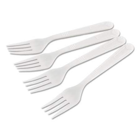 GEN Heavyweight Cutlery Forks Plastic White 1000/Carton HYWFK 