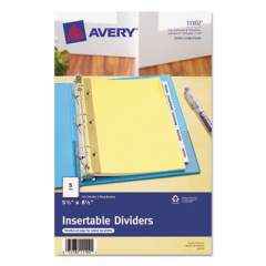 Avery INSERTABLE STANDARD TAB DIVIDERS, 5-TAB, 8.5 X 5 1/2 (11102)