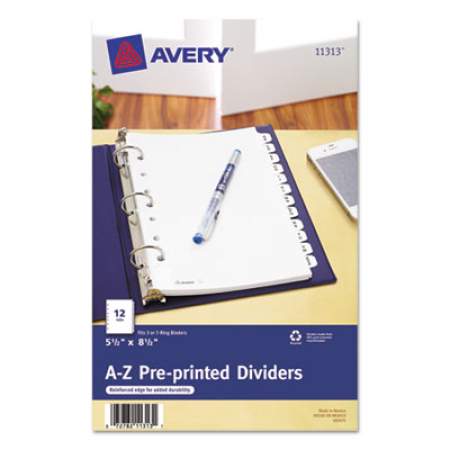 Avery Preprinted Tab Dividers, 12-Tab, 8.5 x 5 1/2 (11313)