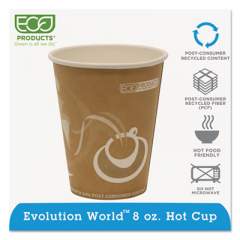 Eco-Products Evolution World 24% Recycled Content Hot Cups, 8 oz, 50/Pack, 20 Packs/Carton (EPBRHC8EW)