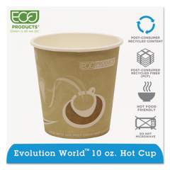 Eco-Products Evolution World 24% Recycled Content Hot Cups, 10 oz, 50/Pack, 20 Packs/Carton (EPBRHC10EW)