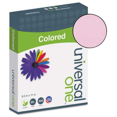 Universal Deluxe Colored Paper, 20lb, 8.5 x 11, Pink, 500/Ream (11204)