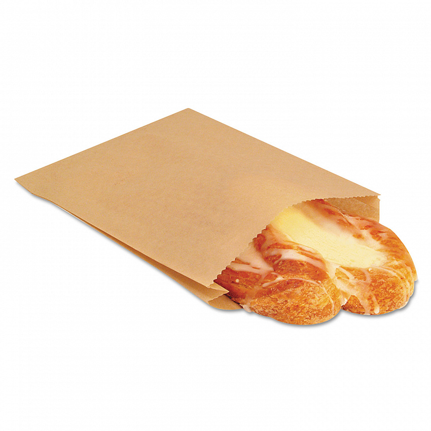 EcoCraft Grease-Resistant Sandwich Bags, 6.5" x 1" x 8", Natural, 2,000/Carton (300100)