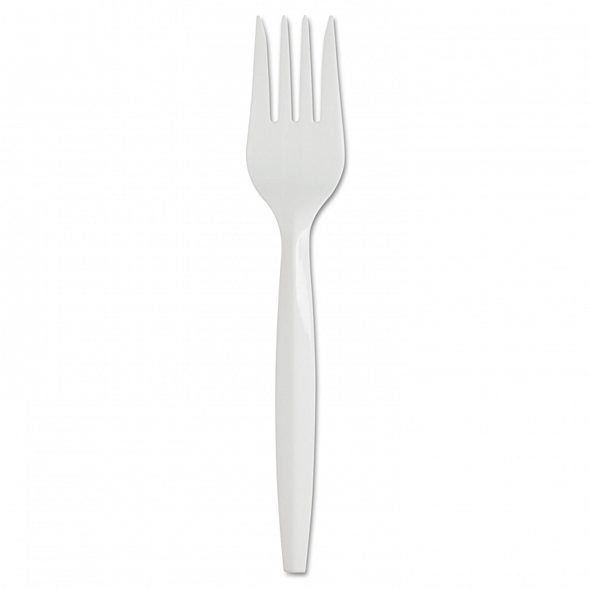 SmartStock Plastic Cutlery Refill, Series-B, Mediumweight Fork, White, 40/Pack, 24 Packs/Carton (SSF21P)