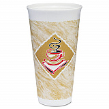 Cafe G Foam Hot/Cold Cups, 20 oz, Brown/Red/White, 500/Carton (20X16G)
