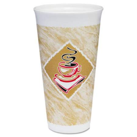Dart Caf G Foam Hot/Cold Cups, 20 oz, Brown/Red/White, 500/Carton (20X16G)
