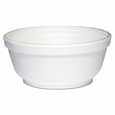 Insulated Foam Bowls, 8 oz, White, 50/Pack, 20 Packs/Carton (8B20)