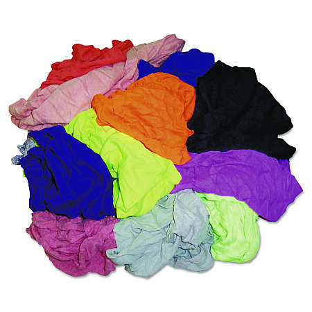 New Colored Knit Polo T-Shirt Rags, Assorted Colors, 10 Pounds/Carton (24510)