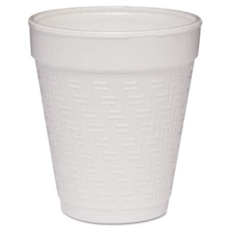 Dart Small Foam Drink Cup, 8 oz, White with Greek Key Design,  25/Bag, 40 Bags/Carton (8KY8)