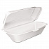 Foam Hinged Lid Container, Hoagie Container with Removable Lid, 5.3 x 9.8 x 3.3, White, 125/Bag, 4 Bags/Carton (99HT1R)