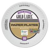 AJM Coated Paper Plates, 9" dia, White, 100/Pack, 12 Packs/Carton (CP9GOAWH)