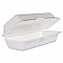 Foam Hinged Lid Container, Hot Dog Container, 3.8 x 7.1 x 2.3, White, 125/Bag, 4 Bags/Carton (72HT1)