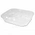 ClearPac Large Nacho Tray, 2 Compartments, 3.3 oz, 6.2 x 6.2 x 1.6, Clear, Plastic, 500/Carton (C68NT2)