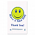 Smiley Face Shopping Bags, Thank You - Have a Nice Day Labeling, Cut-Out Handles, 11.5