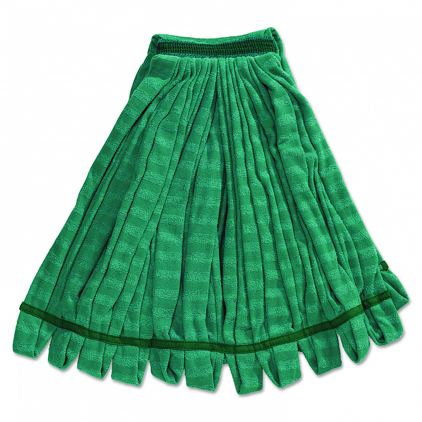 Tube Mop, Microfiber, Green, Medium, 1" Green Headband (T81206GRE)