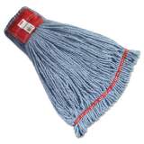 Rubbermaid Commercial Web Foot Wet Mop Heads, Shrinkless, Cotton/Synthetic, Blue, Large (A253BLU)