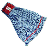 Web Foot Wet Mop Heads, Shrinkless, Cotton/Synthetic, Large, Blue (A253BLU)