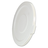 BRUTE Self-Draining Flat Top Lids for 32 gal Round BRUTE Containers, 22.25" Diameter, White (2631WHI)