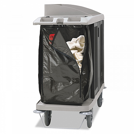 Zippered Vinyl Cleaning Cart Bag for Rubbermaid Commercial 6189, 6190, 6191, 6192, 9T19, 25 gal, 17