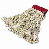 Super Stitch Cotton Looped End Wet Mop Head, Large, 5" Red Headband (D153)