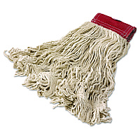 Super Stitch Cotton Looped End Wet Mop Head, Large, 5" Red Headband (D153)