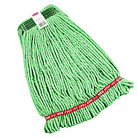 Web Foot Wet Mop Heads, Shrinkless, Cotton/Synthetic, Medium, Green (A212GRE)