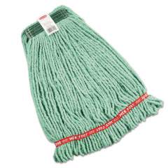 Rubbermaid Commercial Web Foot Wet Mop Heads, Shrinkless, Cotton/Synthetic, Green, Medium (A212GRE)