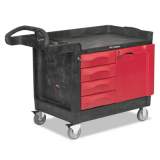 Rubbermaid Commercial TradeMaster Cart, 750-lb Capacity, One-Shelf, 26.25w x 49d x 38h, Black (453388BLA)