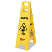 Rubbermaid Commercial Caution Wet Floor Sign, 4-Sided, 12 x 16 x 38, Yellow (611477YEL)