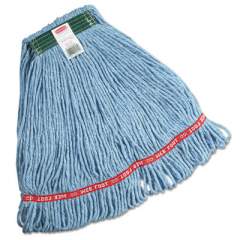 Rubbermaid Commercial Swinger Loop Wet Mop Heads, Cotton/Synthetic, Blue, Medium (C112BLU)