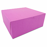 Pink One-Piece Non-Window Bakery Box, 12 x 12 x 5, Pink, Paper, 100/Carton (0887)