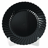 Classicware Plastic Plates, 9" dia, Black, 10/Pack, 18 Packs/Carton (CW9180BK)