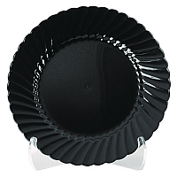 Classicware Plastic Plates, 9" dia, Black, 10/Pack, 18 Packs/Carton (CW9180BK)