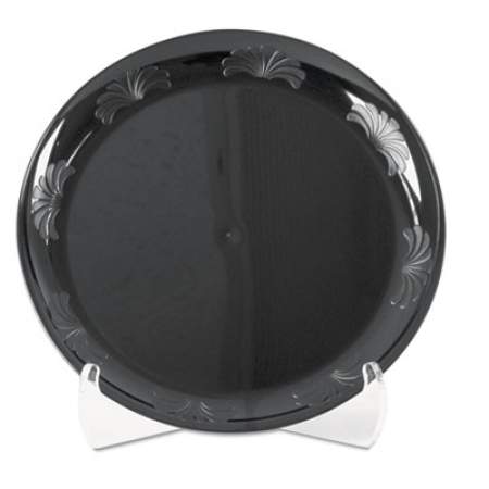 WNA Plastic Plates, 10 1/4 Inches, Designerware Design, Black, Round, 10/pack (DWP10144BK)
