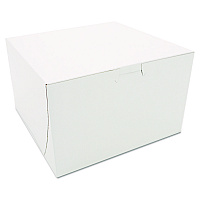 White One-Piece Non-Window Bakery Boxes, 8 x 8 x 5, White, Paper, 100/Carton (09455)