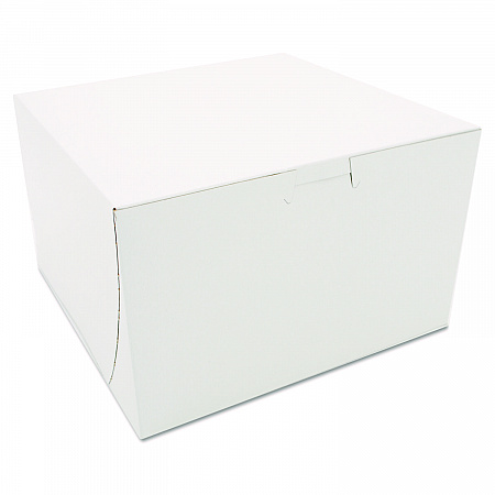 White One-Piece Non-Window Bakery Boxes, 8 x 8 x 5, White, Paper, 100/Carton (09455)