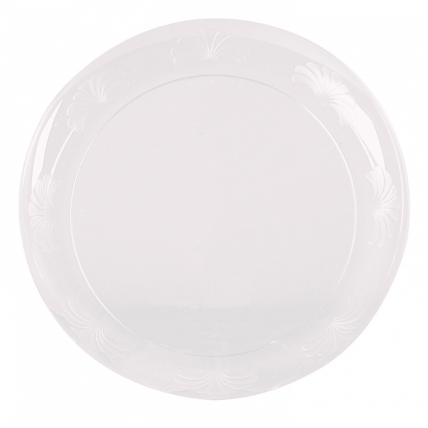 Designerware Plastic Plates, 10.25" dia, Clear, 8/Pack, 18 Packs/Carton (DWP10144)