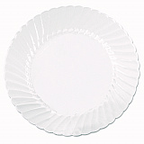 Classicware Plates, Plastic, 10.25" dia, Clear, 18/Bag, 8 Bags/Carton (CW10144)