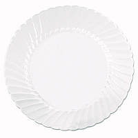 Classicware Plates, Plastic, 10.25" dia, Clear, 18/Bag, 8 Bags/Carton (CW10144)