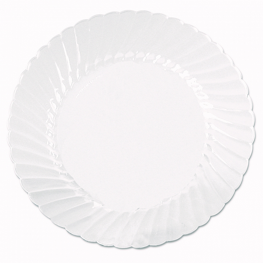 Classicware Plates, Plastic, 10.25" dia, Clear, 18/Bag, 8 Bags/Carton (CW10144)