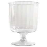 WNA Classic Crystal Plastic Wine Glasses on Pedestals, 5 oz, Clear, Fluted, 10/Pack, 24 Packs/Carton (CCW5240)