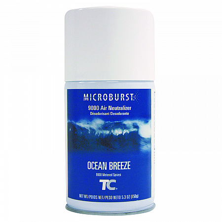 TC Microburst 9000 Air Freshener Refill, Ocean Breeze, 5.3 oz Aerosol Spray, 4/Carton (4012471)