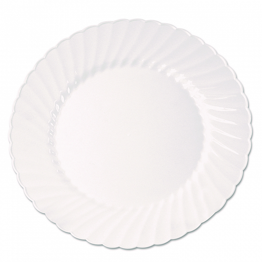 Classicware Plastic Plates, 9" dia, White, 10/Pack, 18 Packs/Carton (CW9180W)