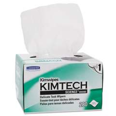 Kimtech Kimwipes, Delicate Task Wipers, 1-Ply, 4 2/5 x 8 2/5, 280/Box (34155)