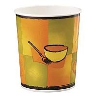Streetside Squat Paper Food Container, 32 oz, Streetside Design, 25/Bag, 20 Bags/Carton (70332)