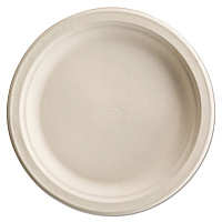 PaperPro Naturals Molded Fiber Dinnerware, Round Plates, 6" dia, White, 125/Pack, 8 Packs/Carton (25774)