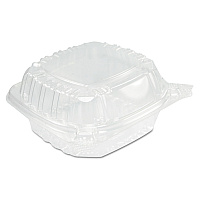 ClearSeal Hinged-Lid Plastic Containers, Sandwich Container, 13.8 oz, 5.4 x 5.3 x 2.6, Clear, Plastic, 500/Carton (C53PST1)