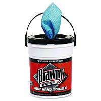 Wet Hand Towels, 1-Ply, 8.6 x 12.2, Fresh Scent, Blue, 84/Pail, 6/Carton (21501)