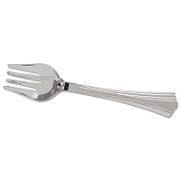 Heavyweight Plastic Serving Forks, Reflections, 10", Silver, 60/Carton (RFVFK10)